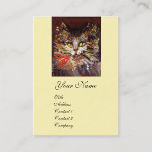 CARTE DE VISITE PORTRAIT EN CHAT DE CUISINE BROWN BLANCHE AVEC RIB