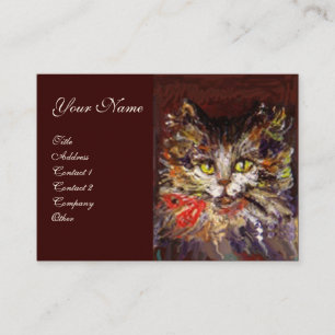 CARTE DE VISITE PORTRAIT EN CHAT DE CUISINE BROWN BLANCHE AVEC RIB
