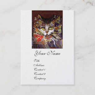 CARTE DE VISITE PORTRAIT EN CHAT DE CUISINE BROWN BLANCHE AVEC RIB