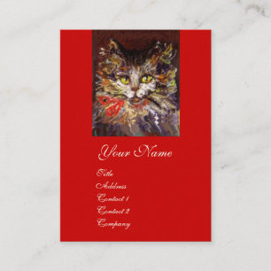 CARTE DE VISITE PORTRAIT EN CHAT DE CUISINE BROWN BLANCHE AVEC RIB
