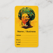 Carte De Visite Portrait féminin africain avec coucher de soleil (Devant)