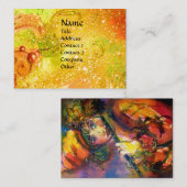 Carte De Visite PORTRAIT FLUTISTE / Mascarade vénitienne (Devant / Derrière)