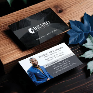 Carte De Visite Portrait & Logo photo professionnel moderne