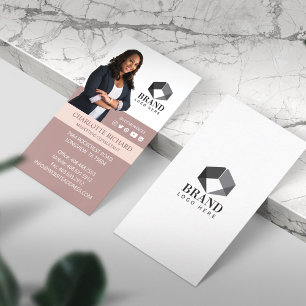 Carte De Visite Portrait & Logo photo professionnel moderne