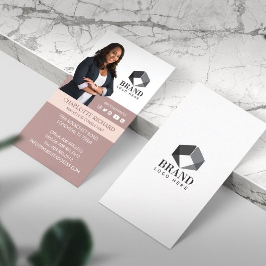 Carte De Visite Portrait & Logo photo professionnel moderne