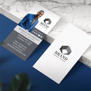 Carte De Visite Portrait & Logo photo professionnel moderne