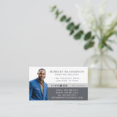 Carte De Visite Portrait & Logo photo professionnel moderne (Debout devant)