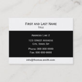 Carte De Visite Portrait mignon de chat noir (Dos)