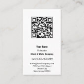 Carte De Visite Portrait noir & blanc élégant (Devant)