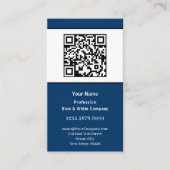 Carte De Visite Portrait noir, bleu et blanc scannable (Devant)
