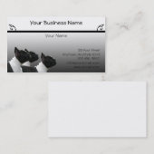 Carte De Visite Portrait noir et blanc de trois bouledogues (Devant / Derrière)