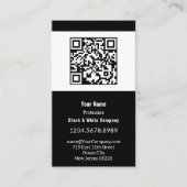 Carte De Visite Portrait noir et blanc moderne (Devant)