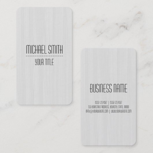 Carte De Visite Portrait professionnel de grain de bois #12 (Devant / Derrière)