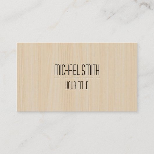 Carte De Visite Portrait professionnel de grain de bois #14 (Devant)