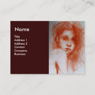 Carte De Visite Portrait ROMANTIQUE de BEAUTÉ/femme dans le brun