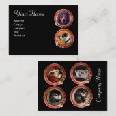 Carte De Visite PORTRAITS DE CHIEN MINIATURE, Vétérinaire vétérina (Devant / Derrière)