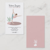Carte De Visite Pose boho de l'instructeur de yoga spirituel rose  (Devant / Derrière)