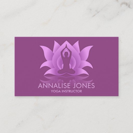 Carte De Visite Pose de fleurs de Lotus Yoga (Devant)