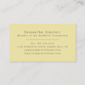 Carte De Visite Pose de méditation, bouddhisme, bouddhisme (Dos)