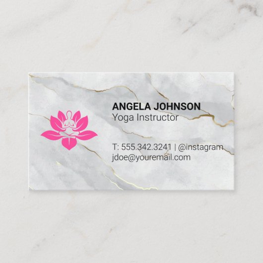 Carte De Visite Pose de pose de yoga | Marbre (Devant)