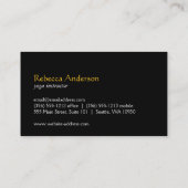 Carte De Visite Pose de yoga (Dos)