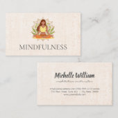 Carte De Visite Pose de Yoga assis | Motif Mandala (Devant / Derrière)