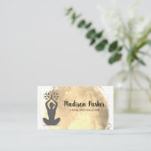 Carte De Visite Pose de Yoga assise | Aquarelle or brossé (Debout devant)