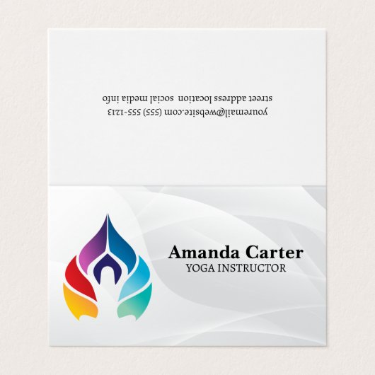 Carte De Visite Pose de yoga | Couleurs (Extérieur déplié)
