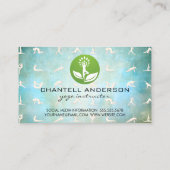 Carte De Visite Pose de Yoga et Feuille (Dos)