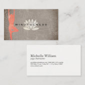 Carte De Visite Pose de Yoga Fleur Lotus moderne (Devant / Derrière)