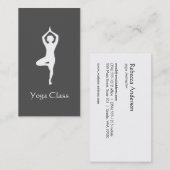Carte De Visite Pose de yoga (gris) (Devant / Derrière)