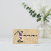Carte De Visite Pose de yoga | Gris texturé (Debout devant)