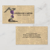 Carte De Visite Pose de yoga | Gris texturé (Devant / Derrière)