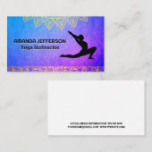Carte De Visite Pose de yoga | Texture violette | Impression triba (Devant / Derrière)