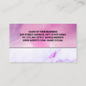 Carte De Visite Poses de yoga | Arrière - plan de marbre aquarelle (Dos)