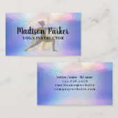 Carte De Visite Poses de yoga | Arrière - plan Pastel Iridescente (Devant / Derrière)