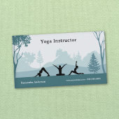 Carte De Visite Poses de Yoga & Paysage - Instructeur de Yoga