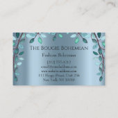Carte De Visite Posh Bougie Glittery Bohemian Blue Florals (Dos)