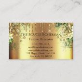 Carte De Visite Posh Bougie Glittery Bohemian Blue Florals Drives (Dos)