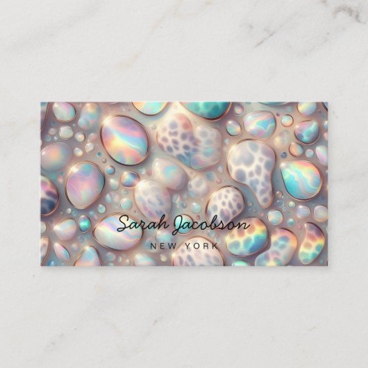 Carte De Visite Posh Luxury Opal Iridescent Style (Devant)