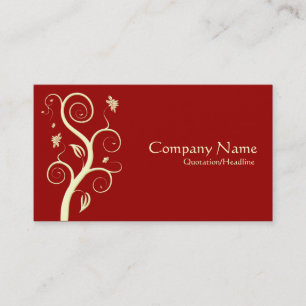 Carte De Visite Posh Plante - Crème sur Maroon 990000