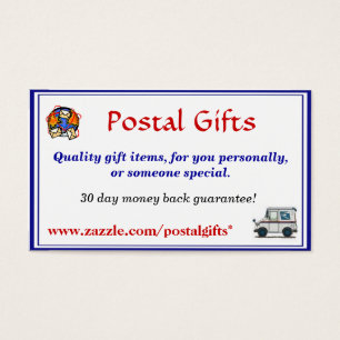 Carte de visite postal de cadeaux
