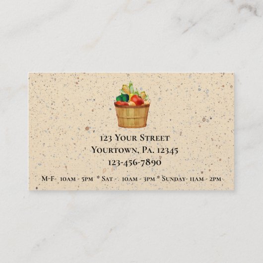 Carte De Visite Poste de ferme (Dos)