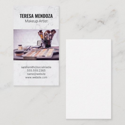Carte De Visite Poste de maquillage (Devant / Derrière)