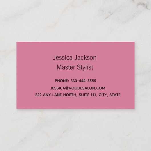 Carte De Visite Poster de animal Cheetah noir rose (Dos)