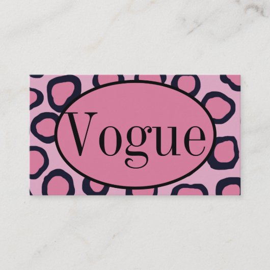 Carte De Visite Poster de animal Cheetah noir rose (Devant)