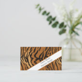 Carte De Visite Poster de animal de bande de tigre chic (Debout devant)