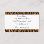 Carte De Visite Poster de animal de bande de tigre chic (Dos)