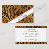 Carte De Visite Poster de animal de bande de tigre chic (Devant / Derrière)