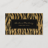 Carte De Visite Poster de animal De Glitterie Noir Et Or (Devant)